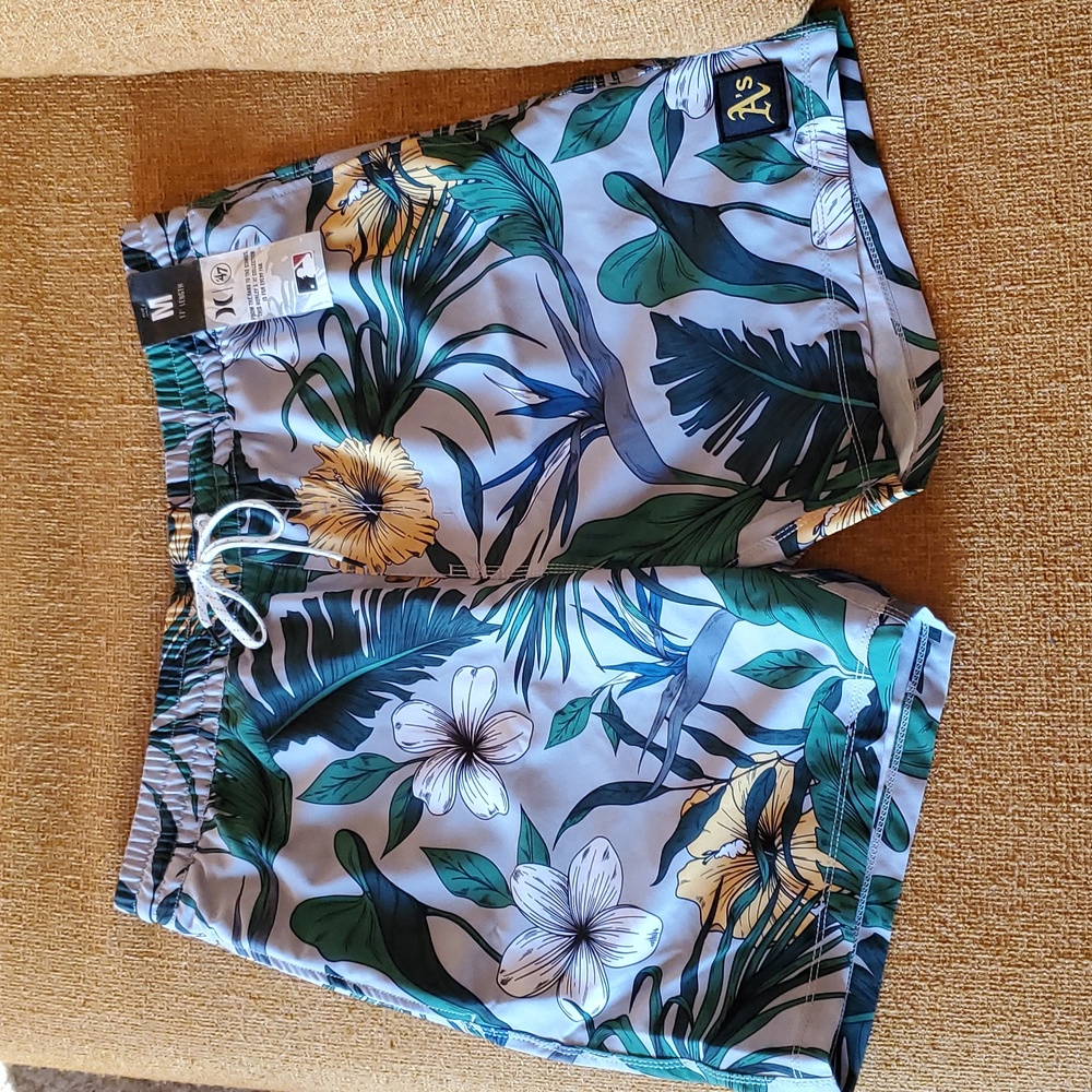 Oakland A's Hurley x '47 Cannonball Tropics Swim Shorts MLB Athletics